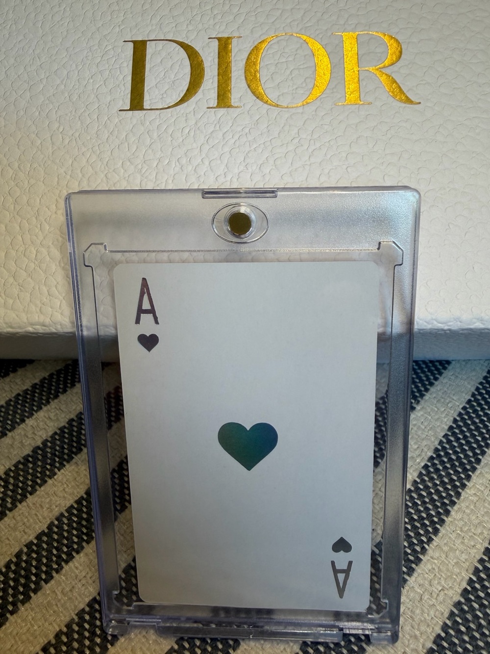 DIOR “JOY” Collectible Card. “The Ace of Hearts” ❤️ in Magnetic 🧲 Case. 💎💎💎